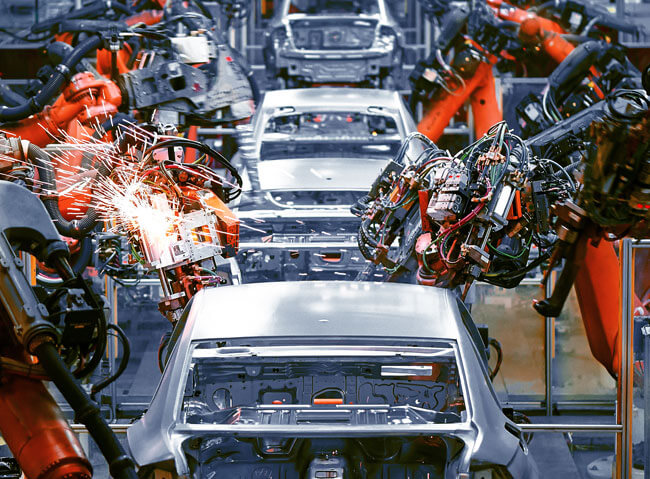 An automated car construction line