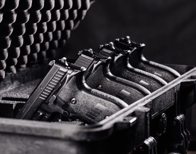Guns in a case