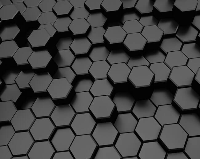 Hexagonal cell structure representing closed-cell polyethylene foam