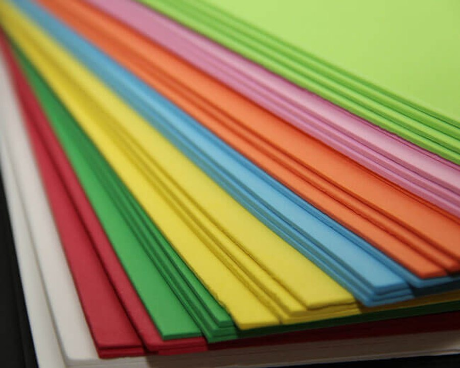 Stack of coloured polyethylene foam sheets